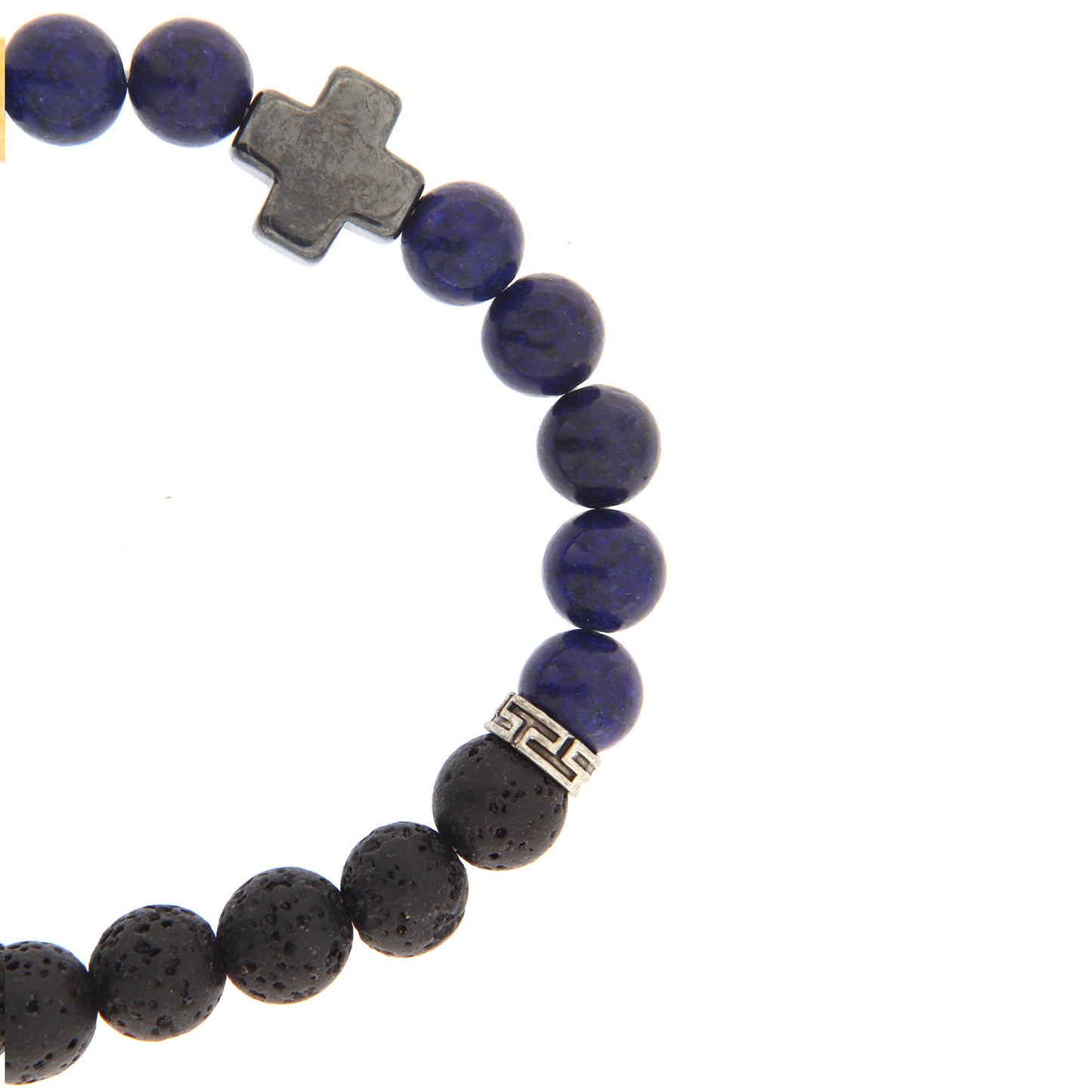 Bracciale in pietra dura e pietra vulcanica " La pietra della fede". Diametro 18 cm, elasticizzato.