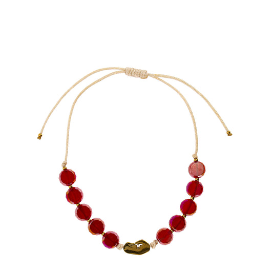 Armband aus vergoldetem rotem Kristall