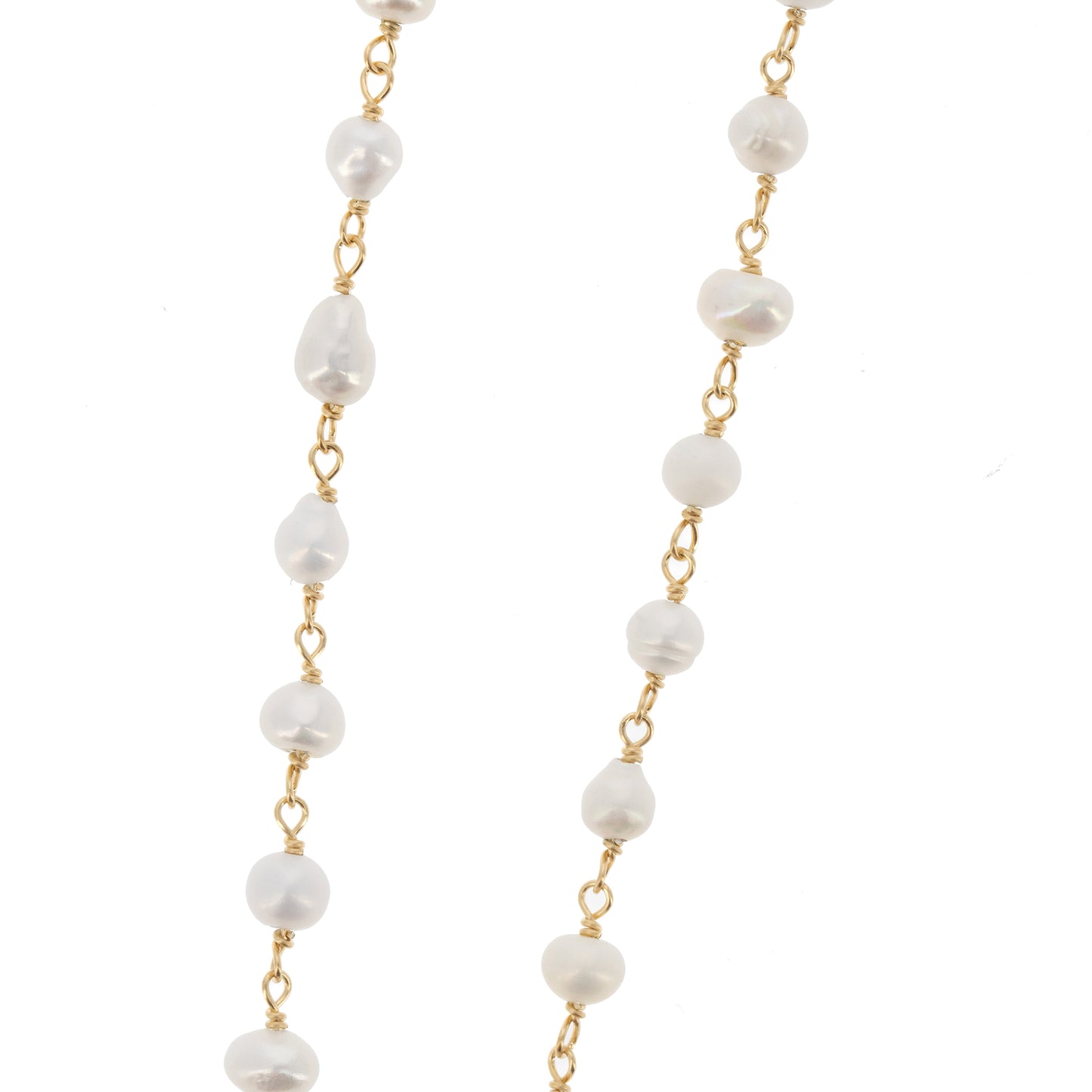 Collana Madonnas con perle, pendente Miracolosa in madreperla e zirconi bianchi, argento 925