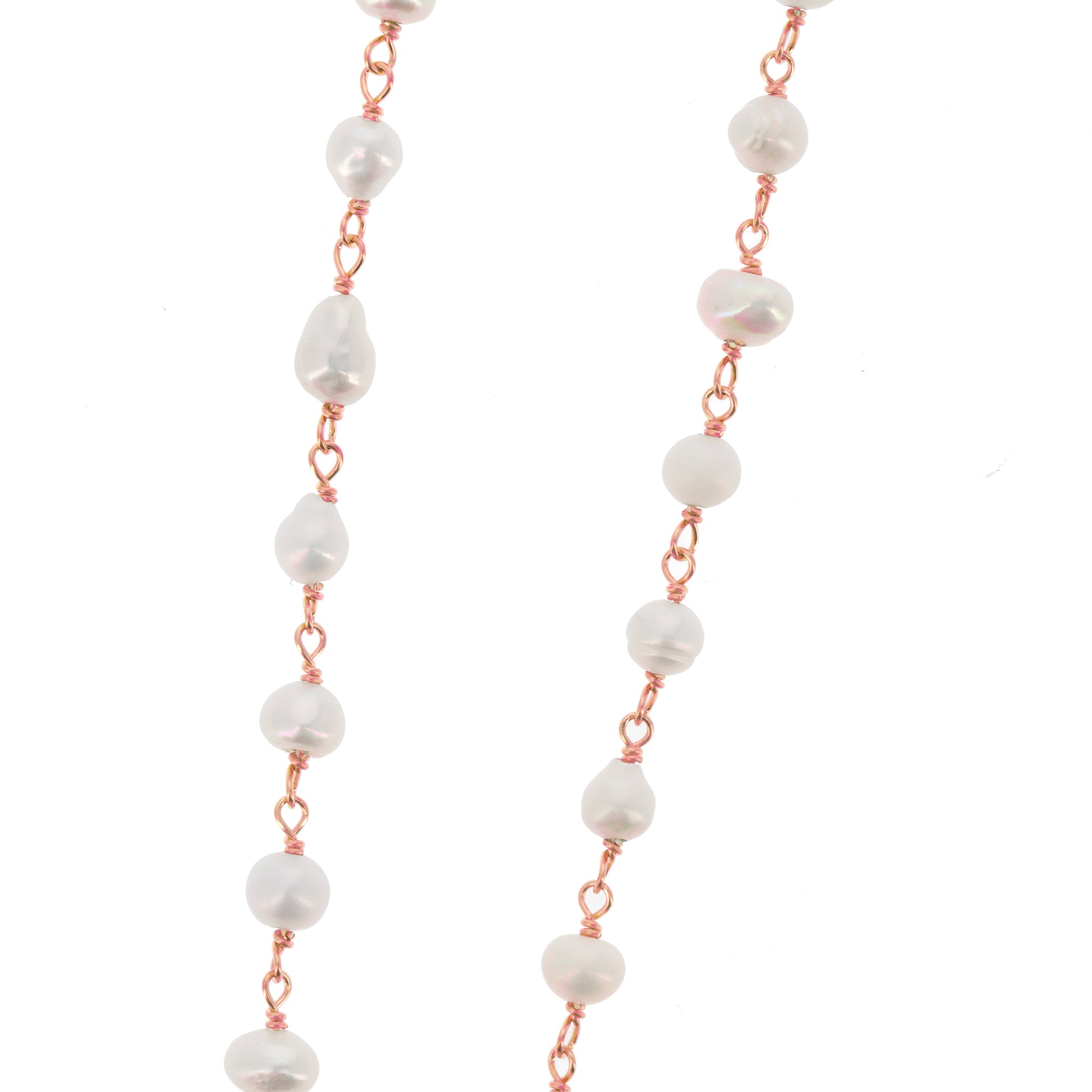 Collana Madonnas con perle, pendente Miracolosa in madreperla e zirconi bianchi, argento 925