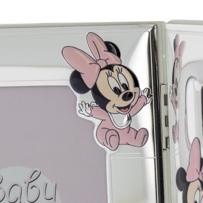 Cornice doppia con kit impronte Mickey Mouse/Minnie. Dimensioni 30x19 cm