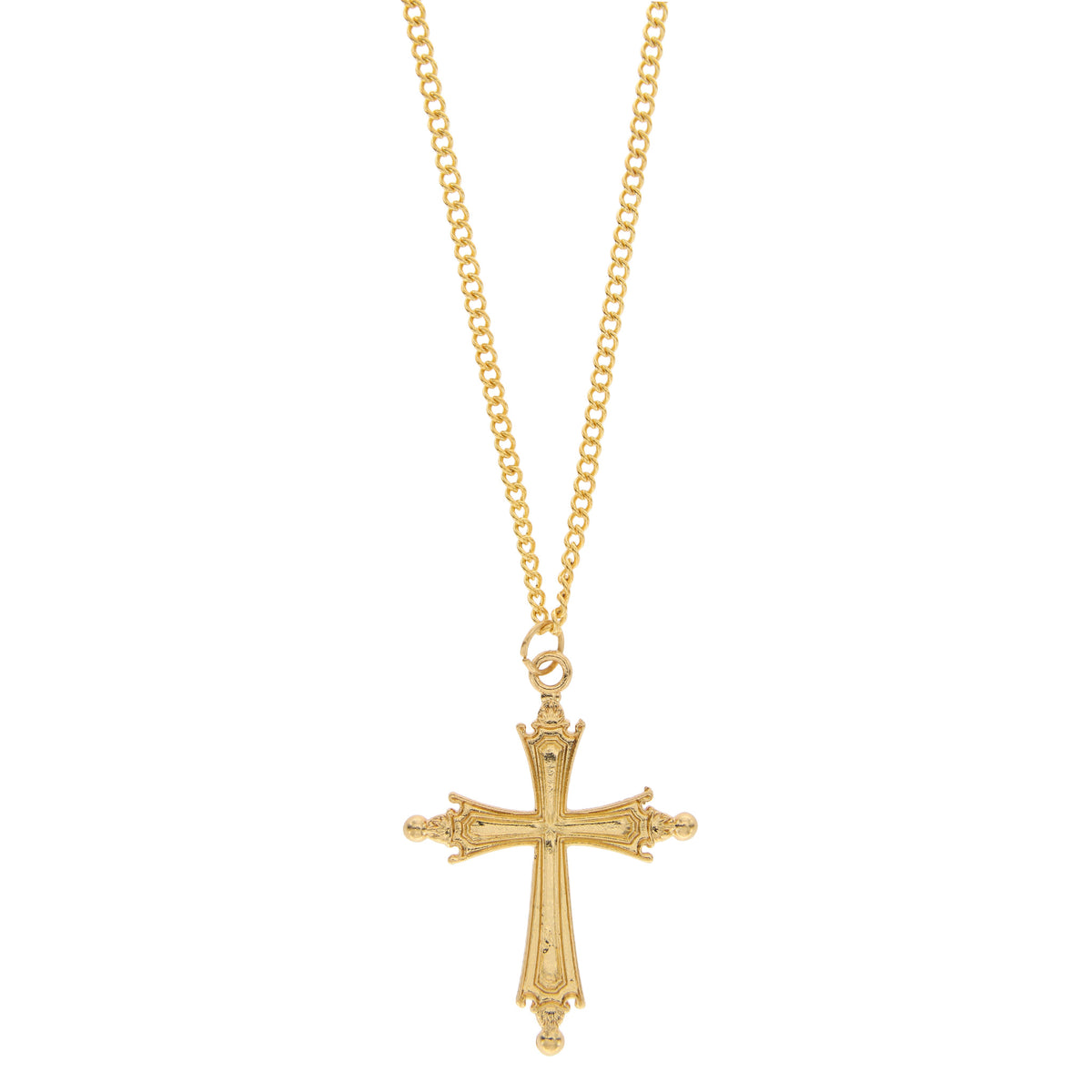 Cruz del Papa León XIV de metal dorado 4,2x3,5cm con cadenita
