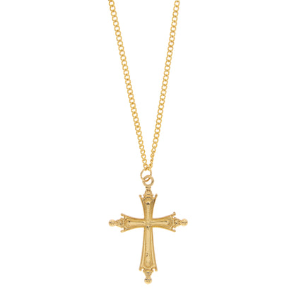 Cruz del Papa León XIV de metal dorado 4,2x3,5cm con cadenita