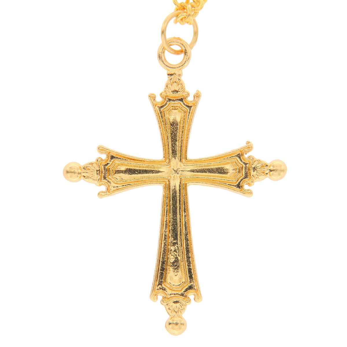 Cruz del Papa León XIV de metal dorado 4,2x3,5cm con cadenita