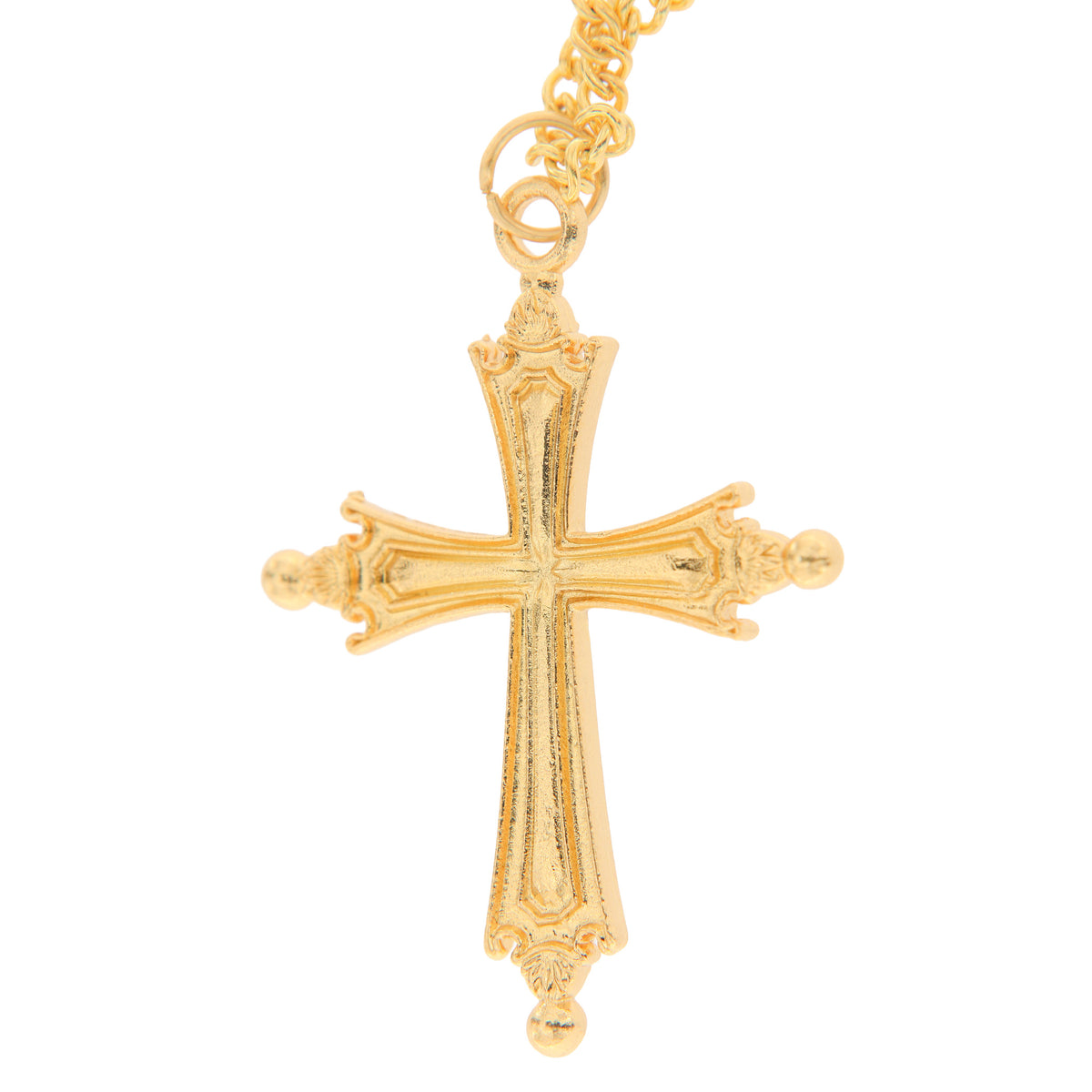 Cruz del Papa León XIV de metal dorado 4,2x3,5cm con cadenita