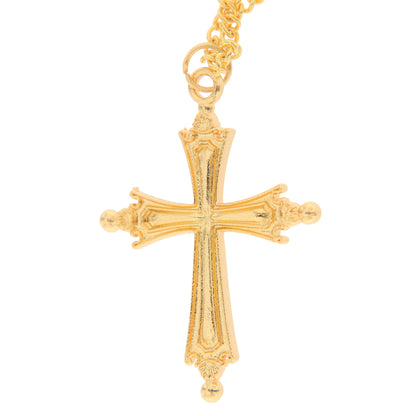 Cruz del Papa León XIV de metal dorado 4,2x3,5cm con cadenita
