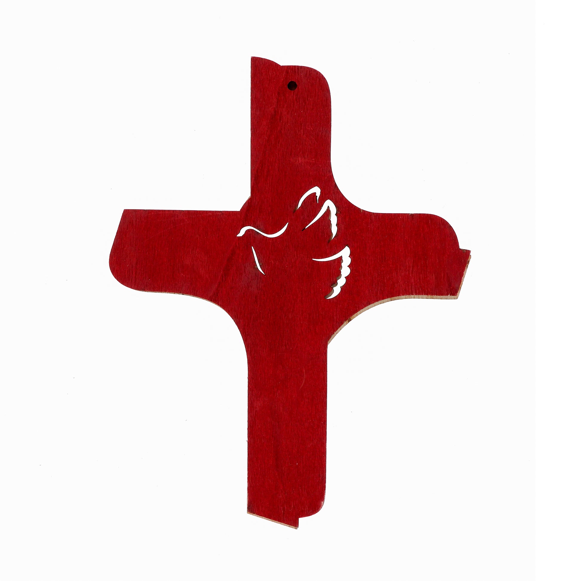 Croce in legno su doppio livello Sacramenti. Per Comunione e Cresima. Dimensioni 13x16 cm