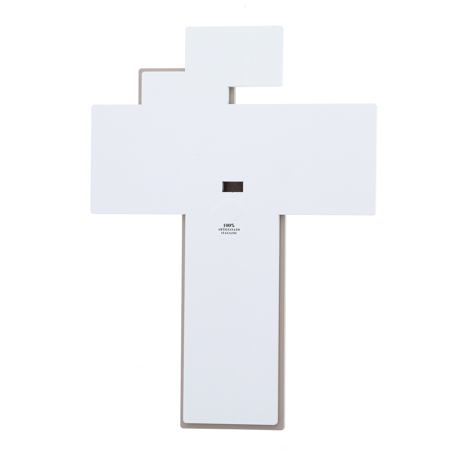 Crocifisso moderno e decorazioni dorate. Altezza 30 cm