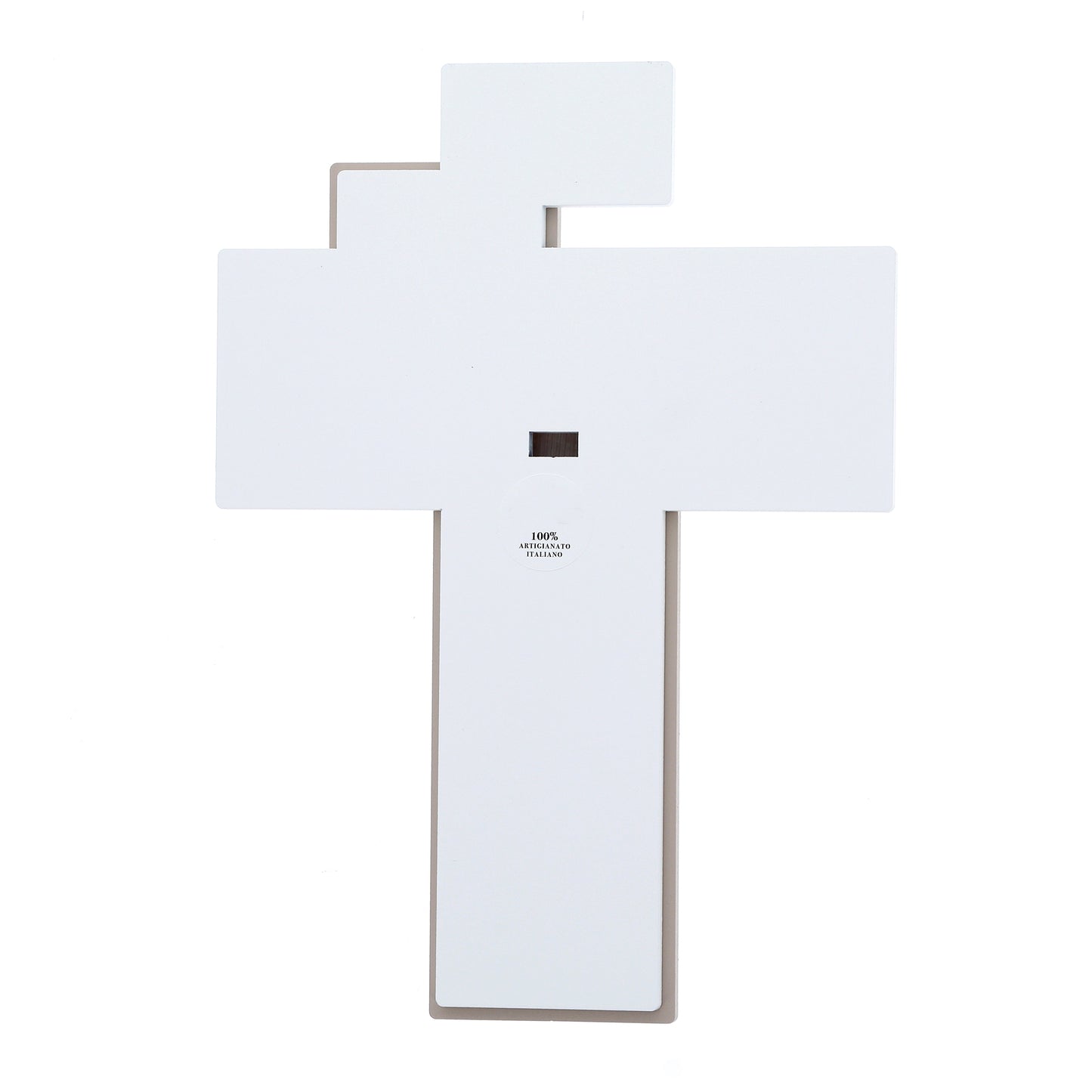 Crocifisso moderno e decorazioni dorate. Altezza 30 cm