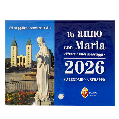 Calendario a strappo Medjugorje 2026.
Un anno con Maria. "Vivete i miei messaggi"