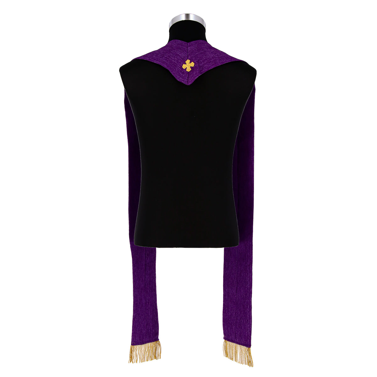 Casula Sacerdotale Misto Lana Viola con Ricamo Olivo