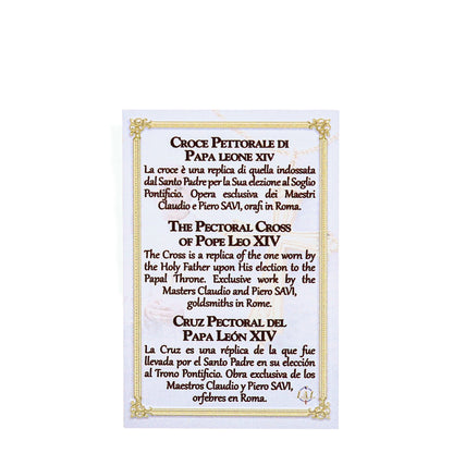 Pope Leo XIV gold-colored metal cross 6,5x4,5cm with olive wood base