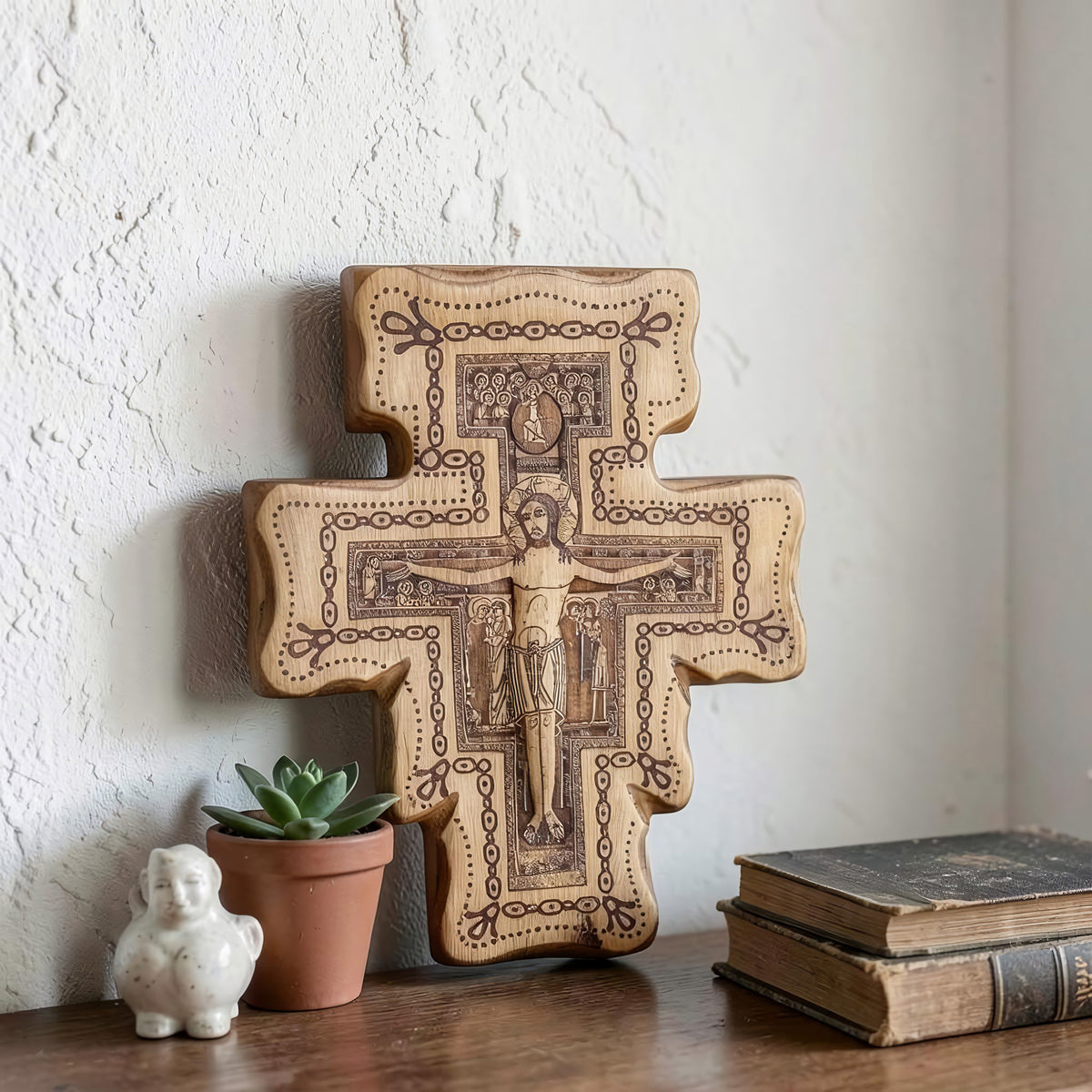 Crucifijo de San Damián con base 17,5x14,5 cm