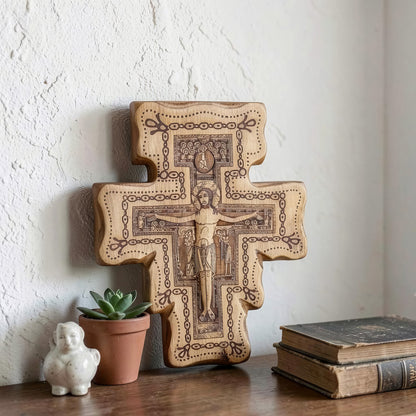 Crucifijo de San Damián con base 17,5x14,5 cm
