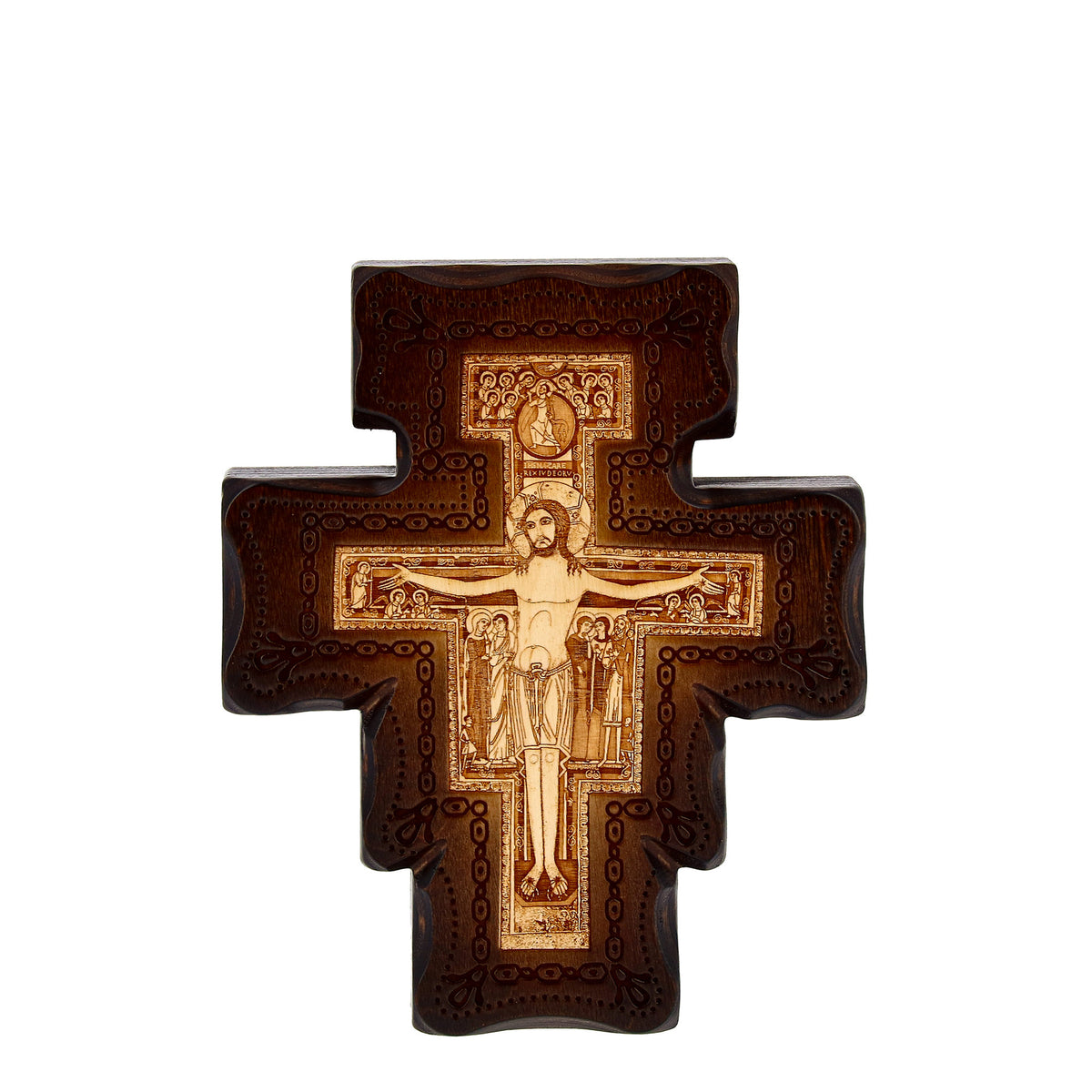 Kreuz von San Damiano mit Sockel 18x15 cm