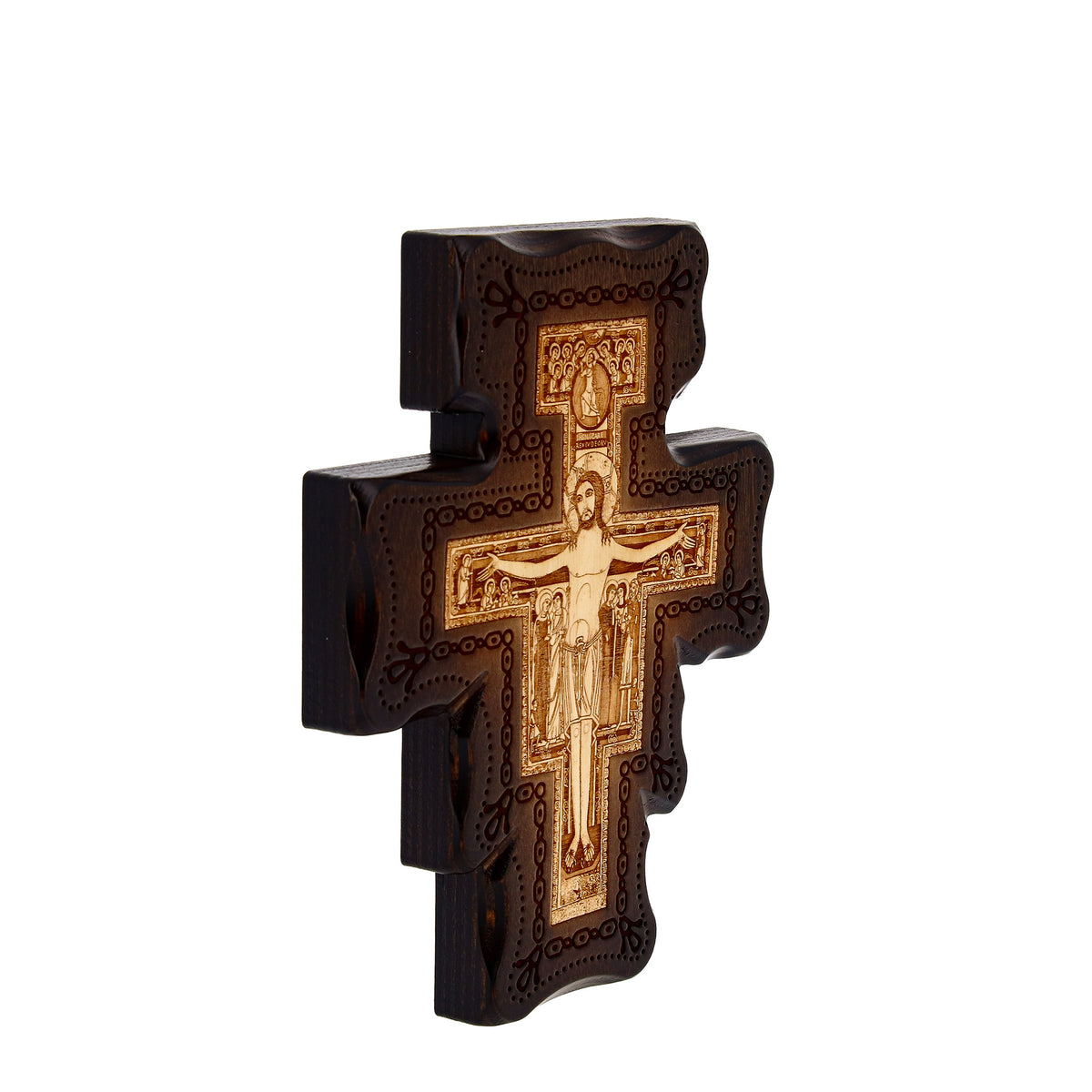 Kreuz von San Damiano mit Sockel 18x15 cm