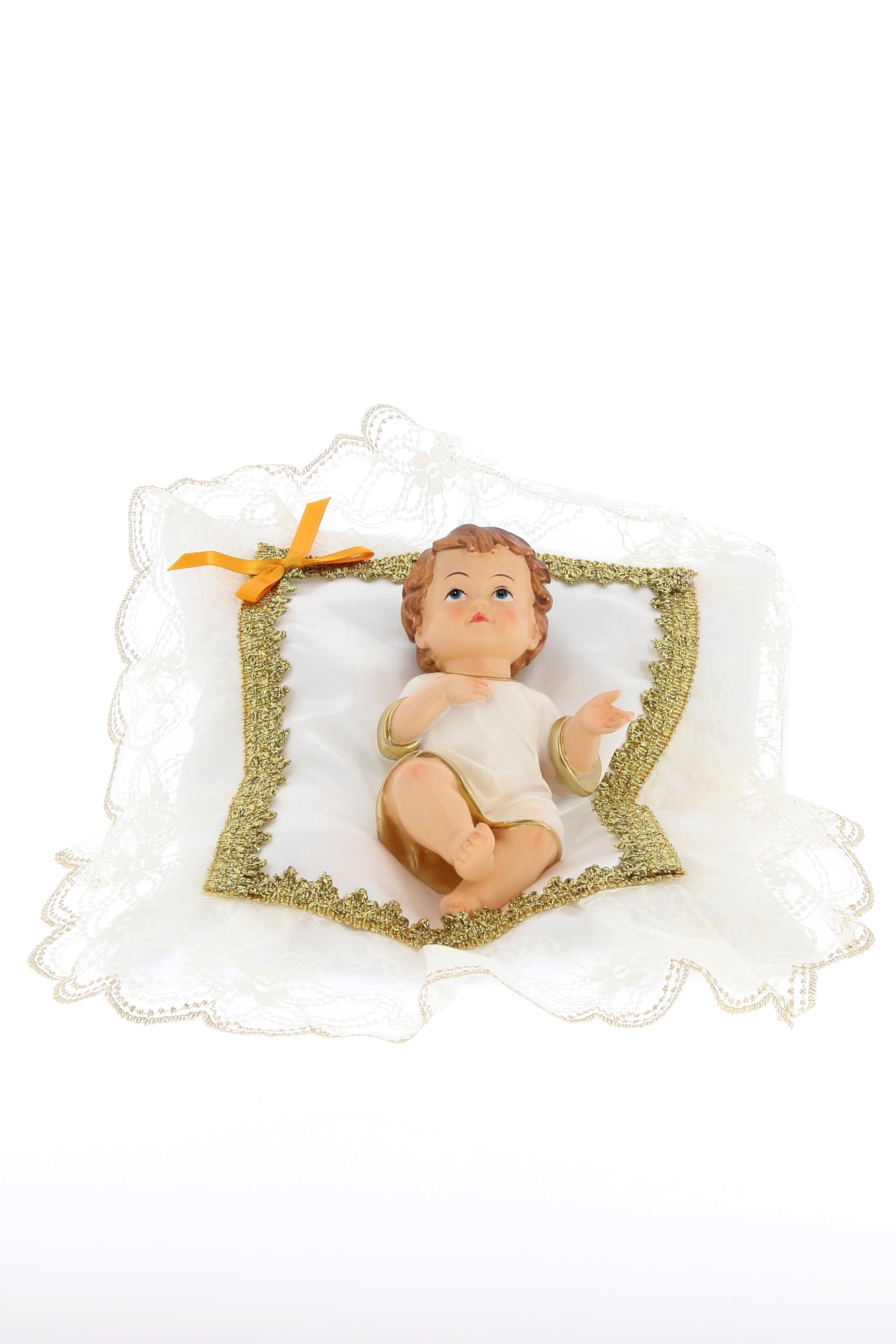 Cuscino in stoffa per statuina Gesù Bambino. Dimensioni 33x45 cm