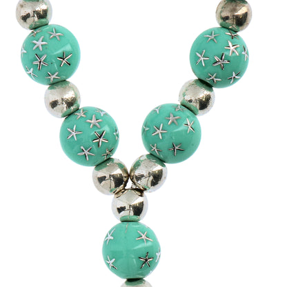 Dezena elástica em plástico de 8 mm com estrelas - tiffany