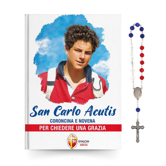 Confezione libro "Coroncina e Novena a san Carlo Acutis" e Corona per la Novena a Carlo Acutis