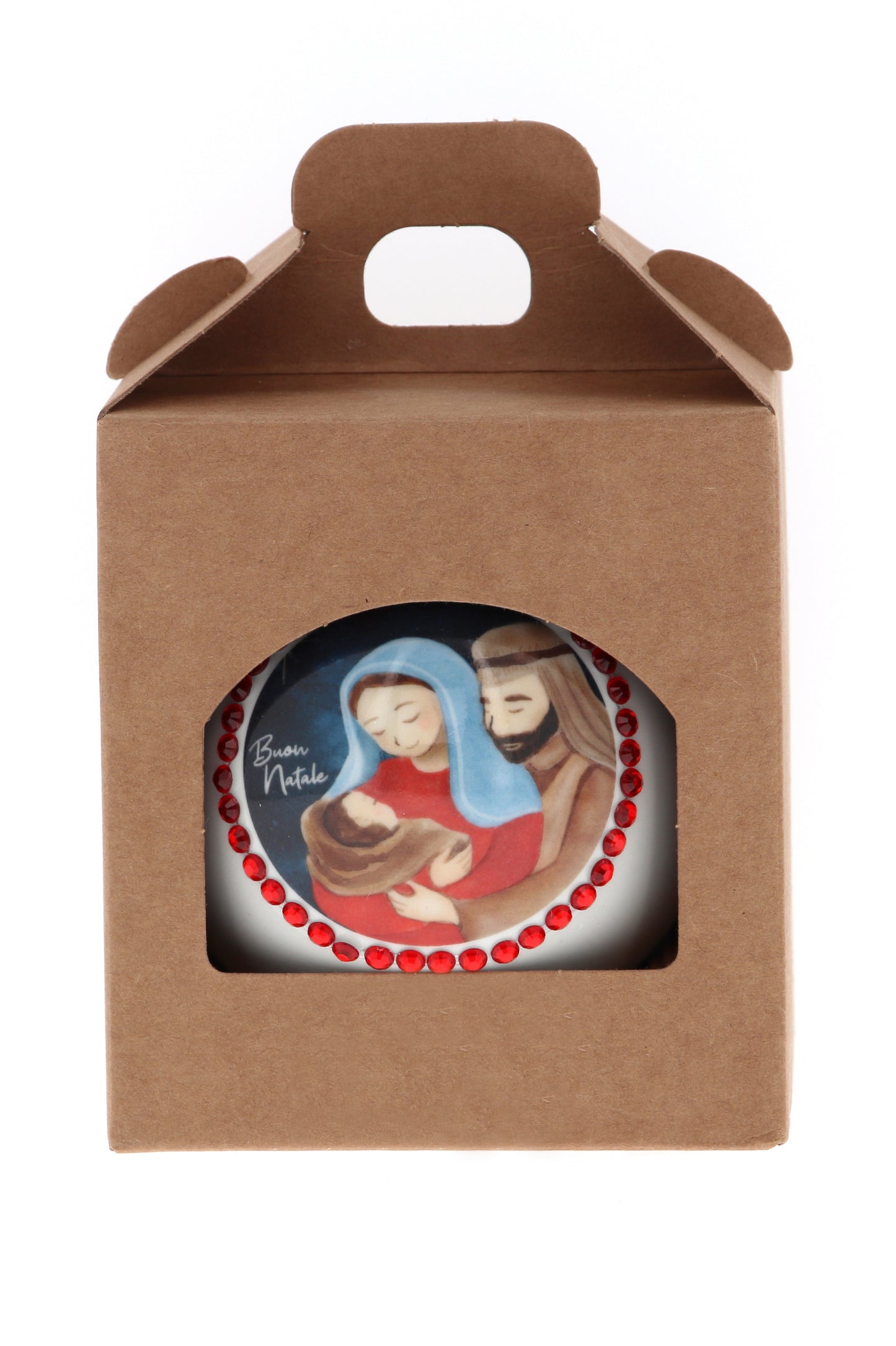 Pallina di Natale in porcellana bianca da personalizzare. Diametro 8 cm