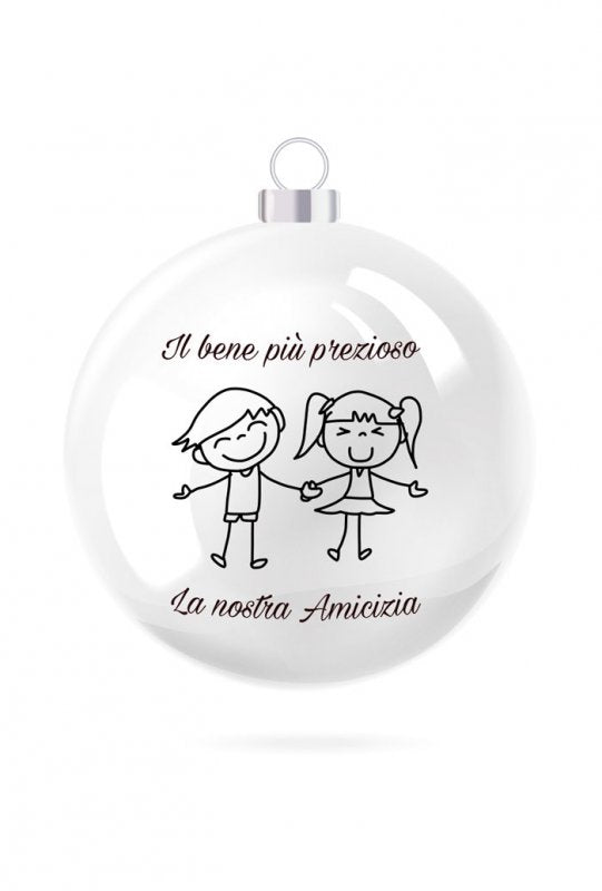 Pallina di Natale in porcellana bianca da personalizzare. Diametro 8 cm