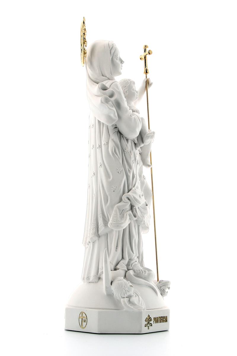 Statua Maria Immacolata - Pami, in polvere di marmo bianca. Altezza 33 cm