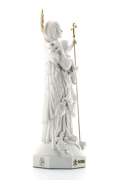 Statua Maria Immacolata - Pami, in polvere di marmo bianca. Altezza 33 cm