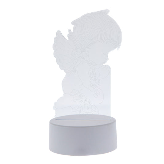 Lampada 3D in plexiglass con immagine angelo. Dimensioni 10x20,5 cm