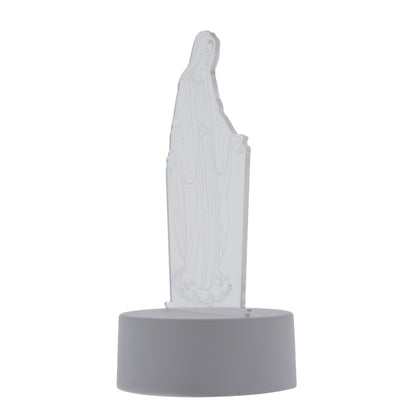 Lampada 3D in plexiglass con immagine Madonna Miracolosa. Dimensioni 20,5x10 cm