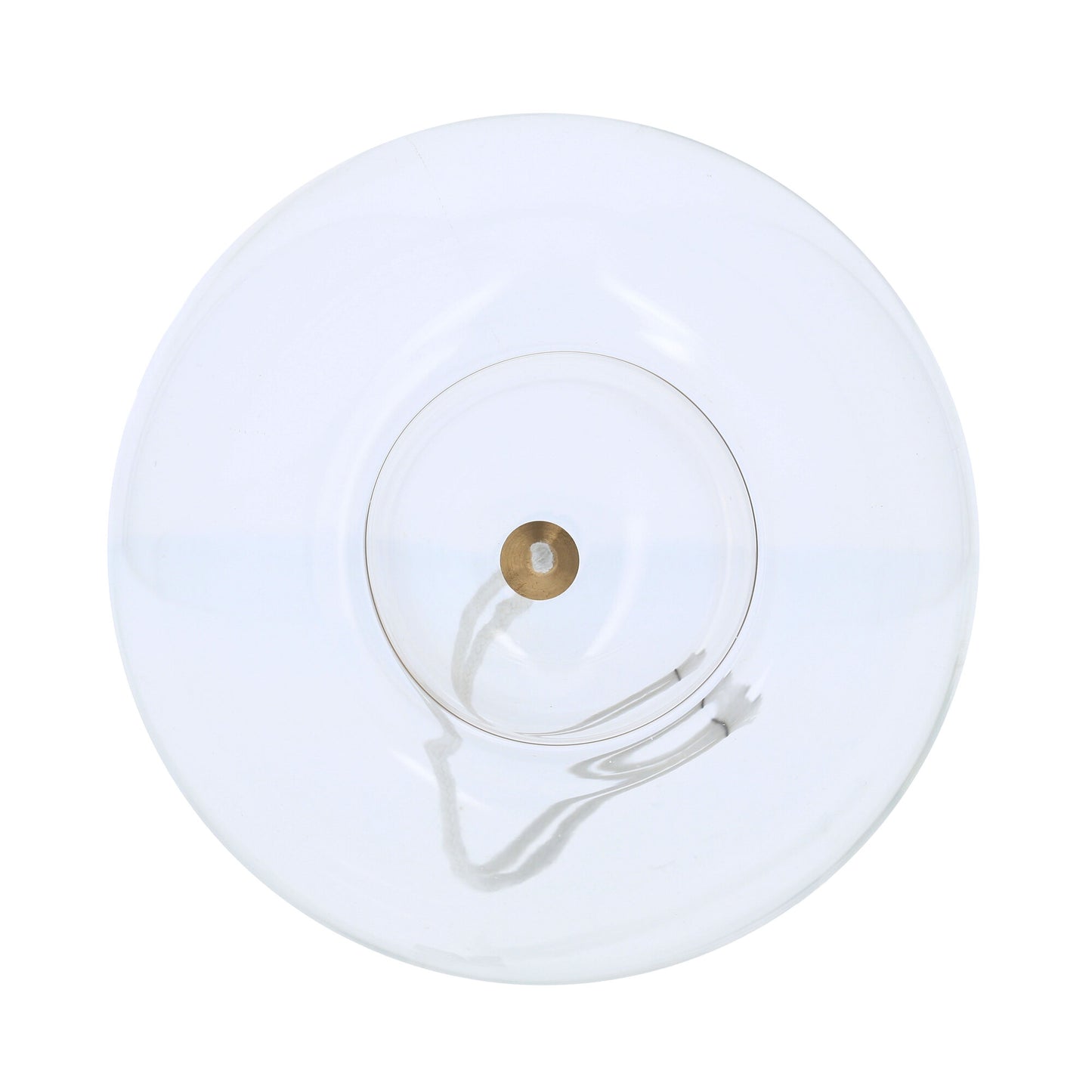 Lume per cera liquida in vetro sferico. Dimensioni 16x14 cm