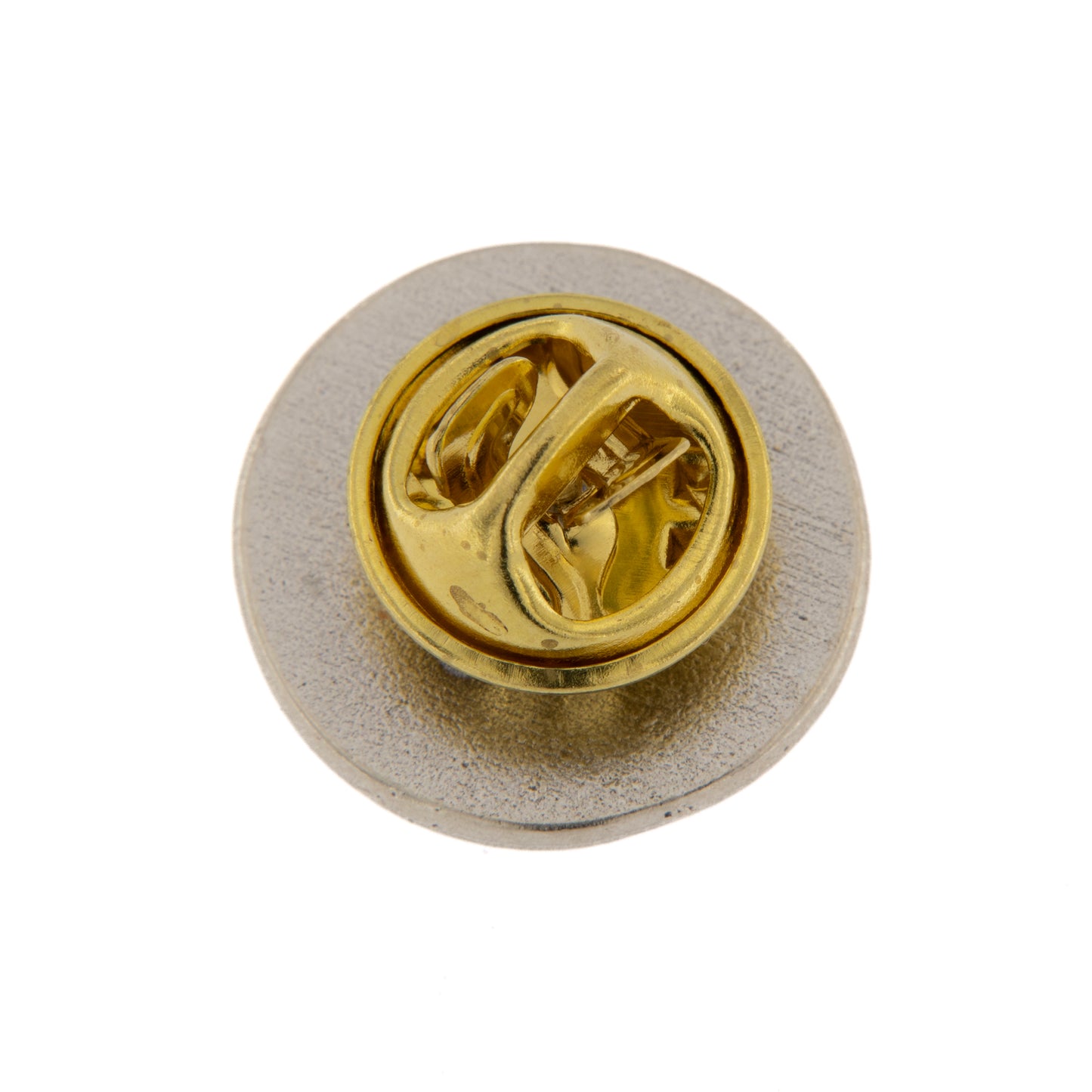 Spilla San Benedetto smaltata con confezione e cartoncino. Diametro 1,6 cm