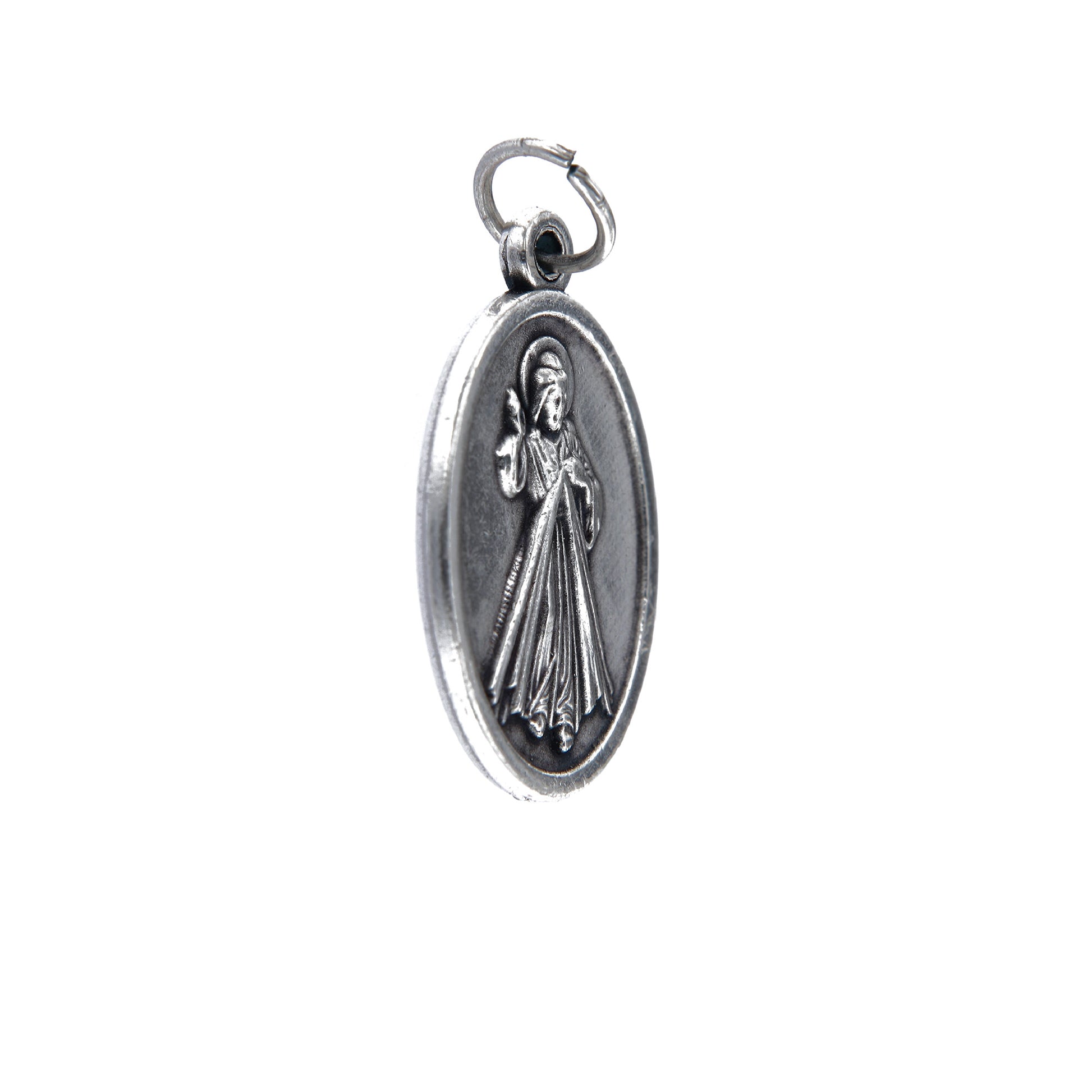 Medaglia Gesù Misericordioso e retro S. Faustina, in zama. Altezza 2,2 cm