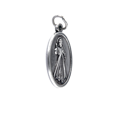 Medaglia Gesù Misericordioso e retro S. Faustina, in zama. Altezza 2,2 cm