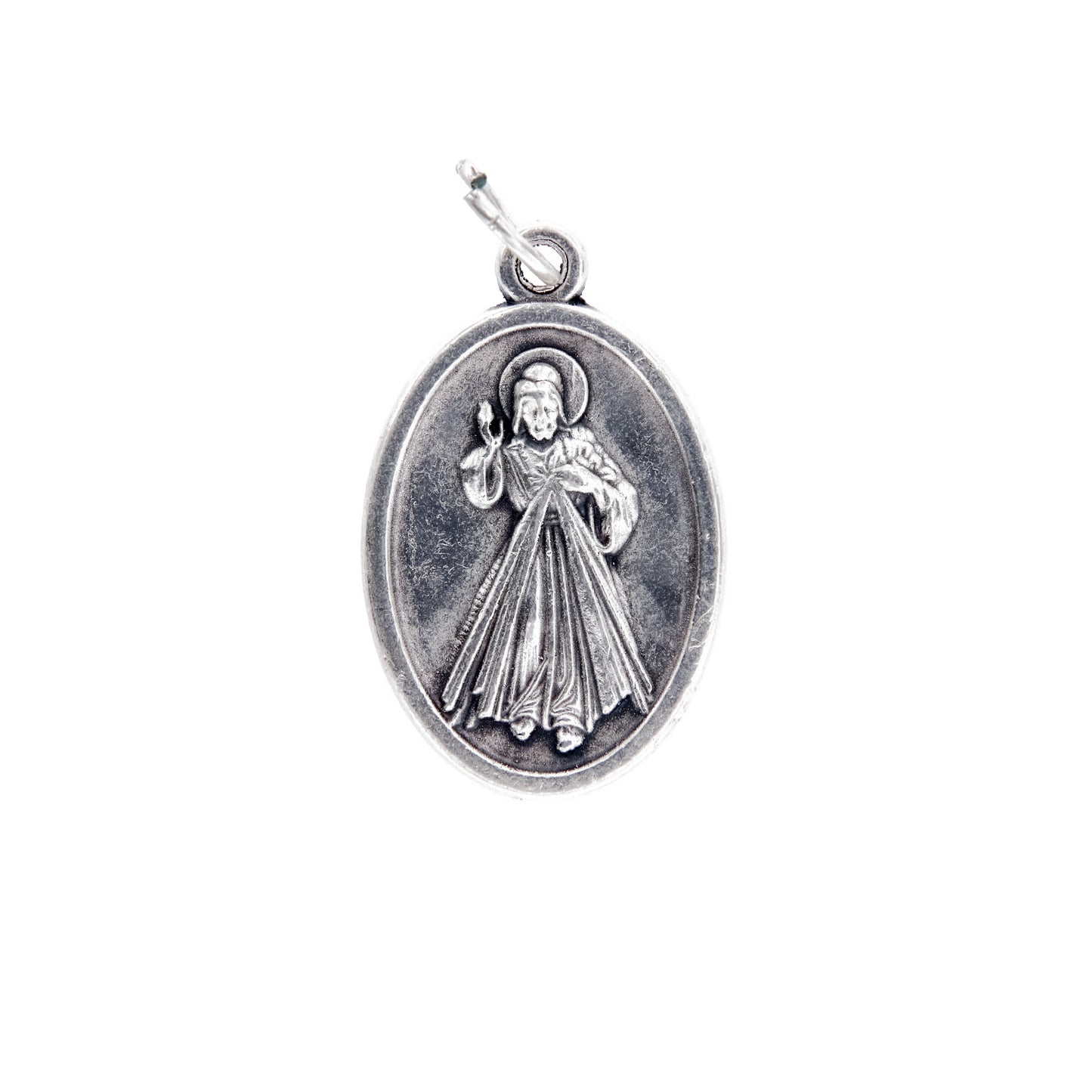Medaglia Gesù Misericordioso e retro S. Faustina, in zama. Altezza 2,2 cm