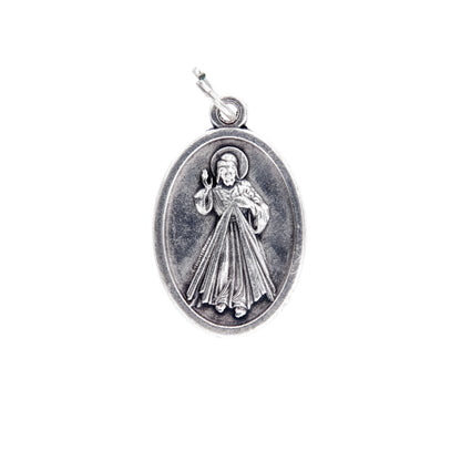 Medaglia Gesù Misericordioso e retro S. Faustina, in zama. Altezza 2,2 cm