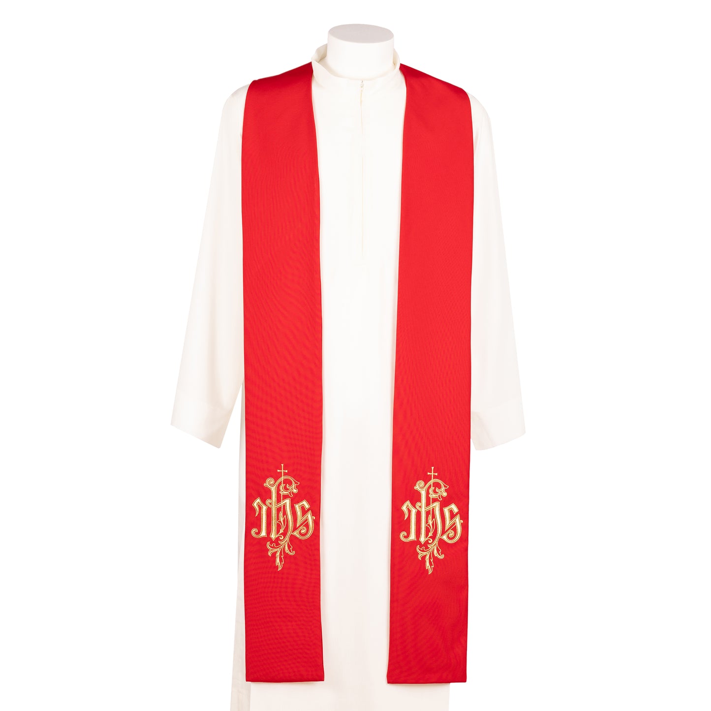 Stola sacerdotale con ricamo JHS dorato