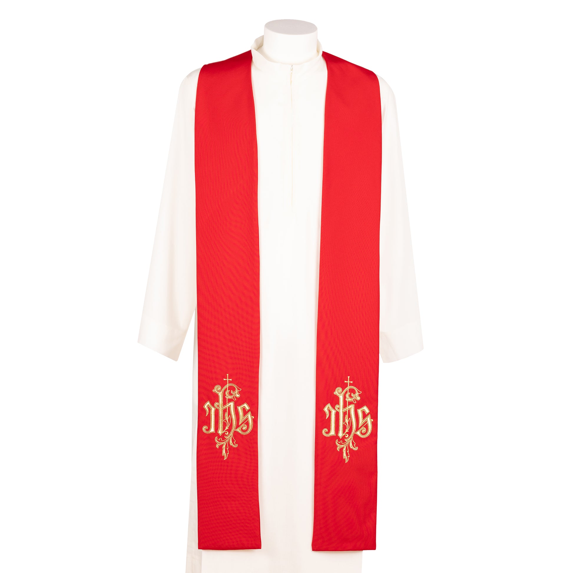 Stola sacerdotale con ricamo JHS dorato