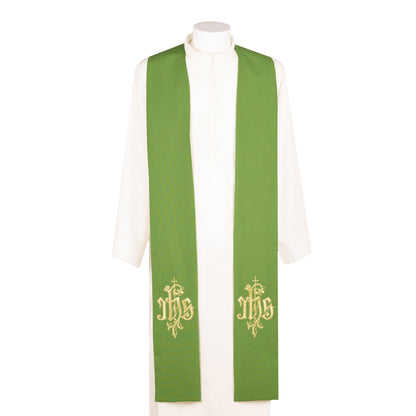 Stola sacerdotale con ricamo JHS dorato