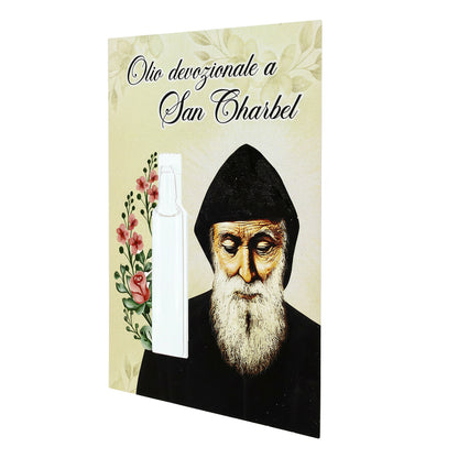 Olio Devozionale San Charbel con Preghiera Multilingue