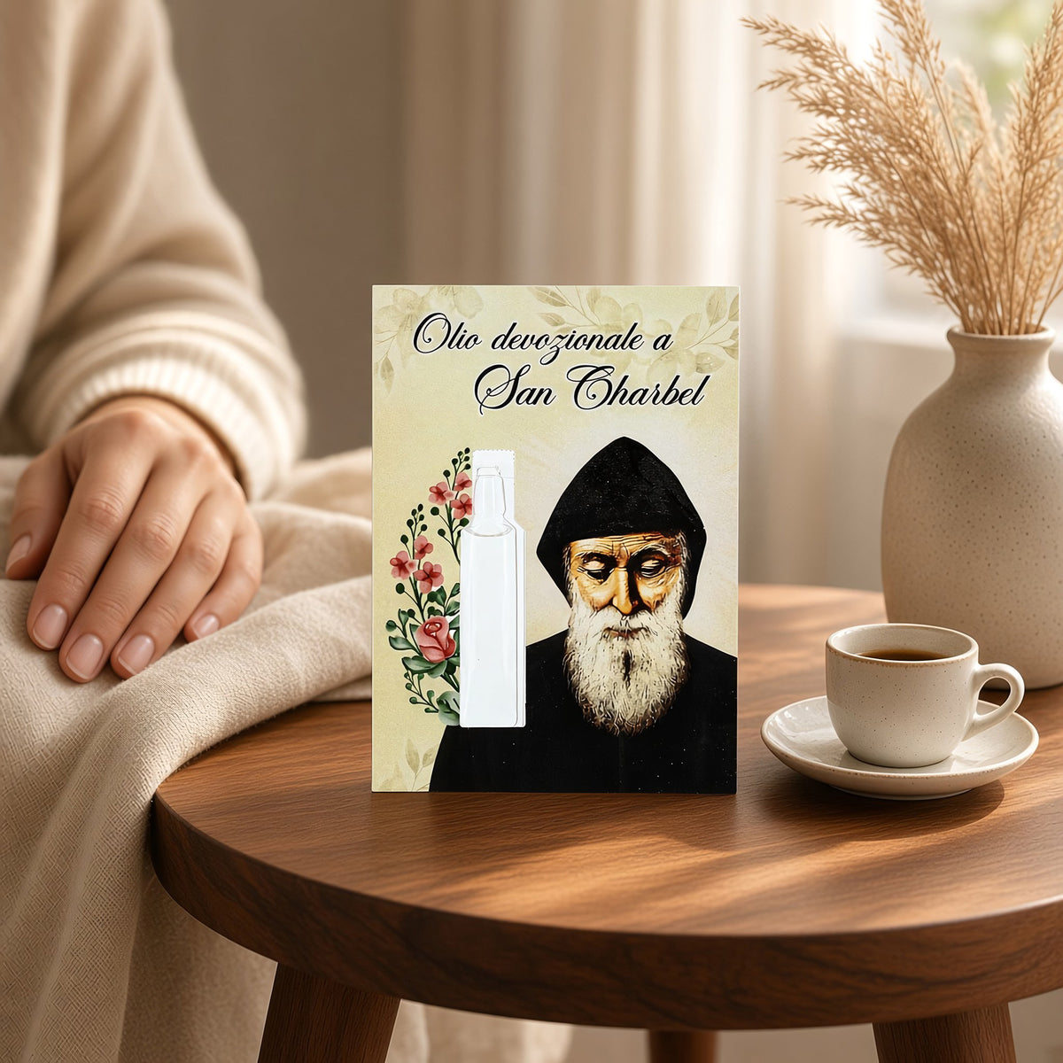Olio Devozionale San Charbel con Preghiera Multilingue