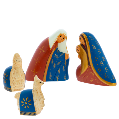 Presepe artigianale sudamericano – Simbolo di fede e cultura natalizia. Altezza 12 cm