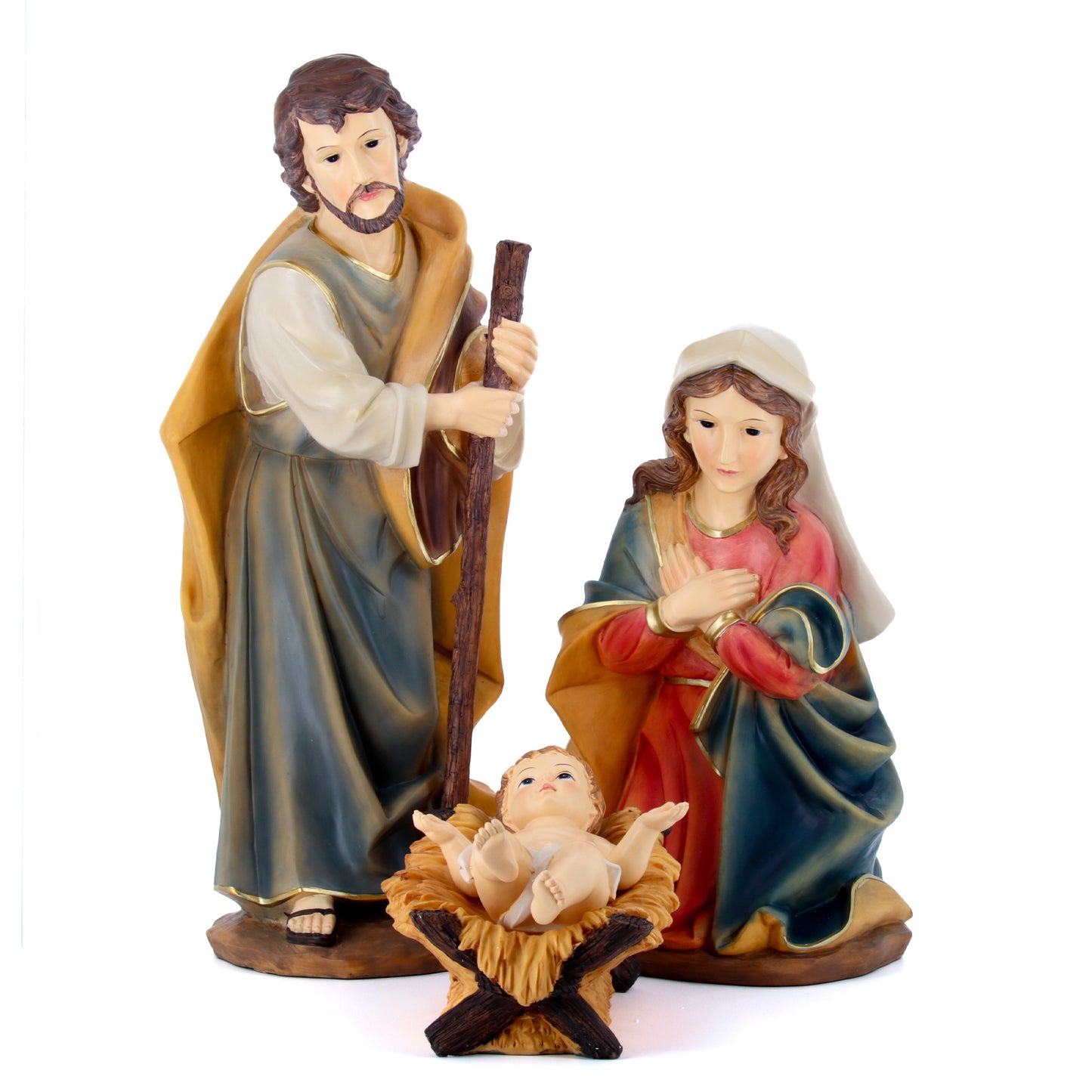 Set Natività completo di San Giuseppe, Maria e Gesù. Altezza 56 cm