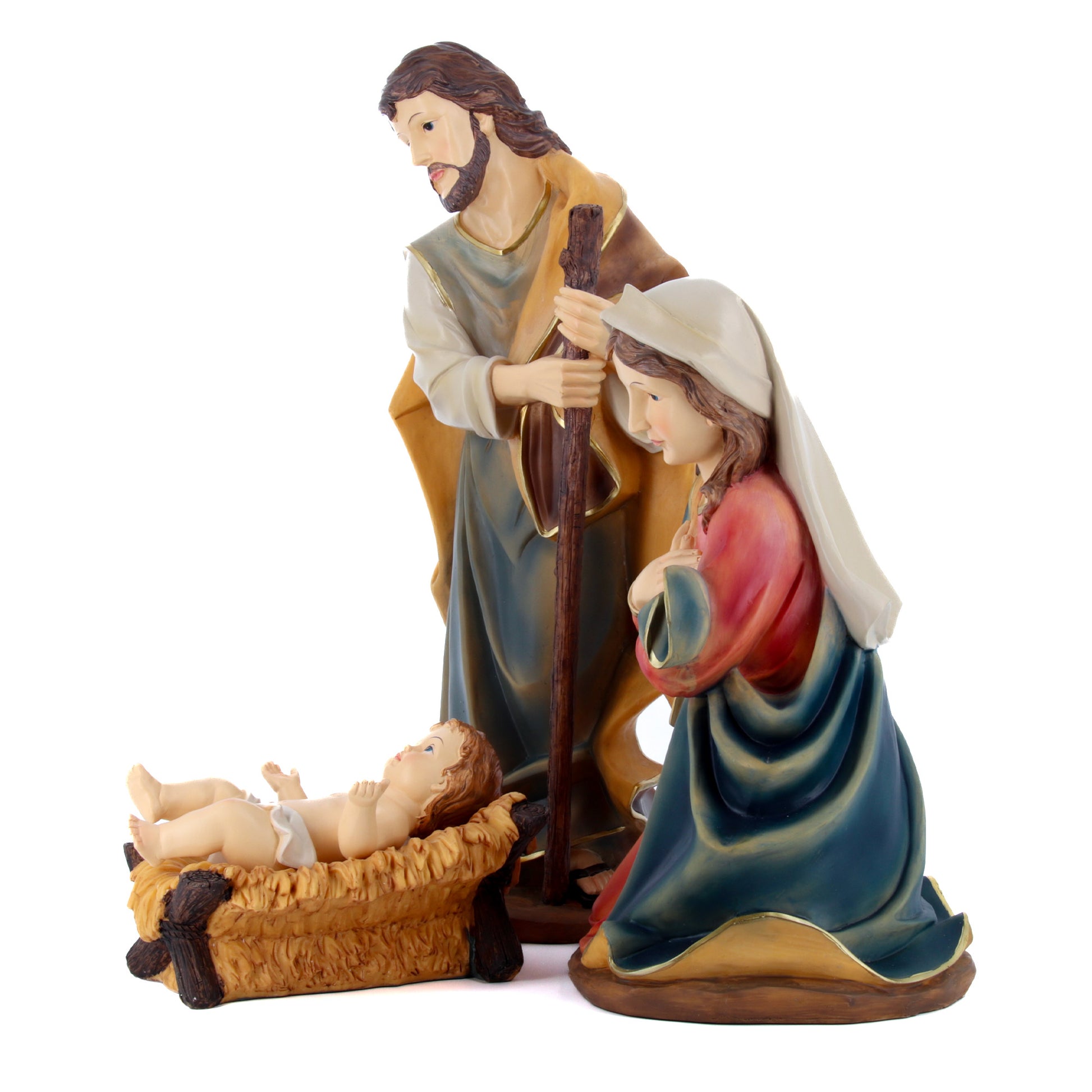Set Natività completo di San Giuseppe, Maria e Gesù. Altezza 56 cm