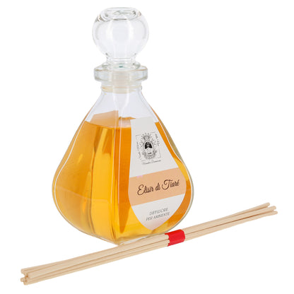 Diffusore per Ambienti, Elisir di Tiarè, con Bastoncini, Profumatore Casa. 250 ml