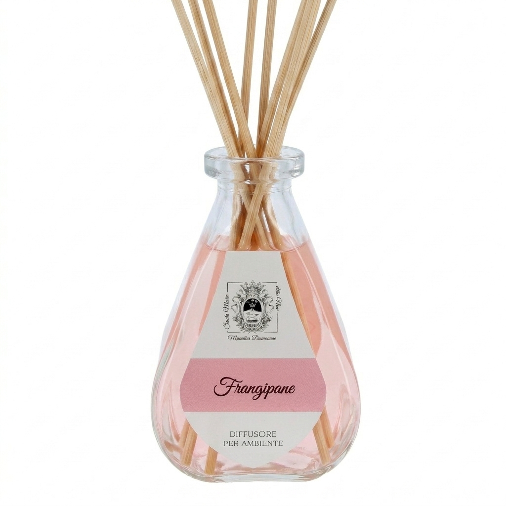 Diffusore per Ambienti, Frangipane, con Bastoncini, Profumatore Casa. 250 ml