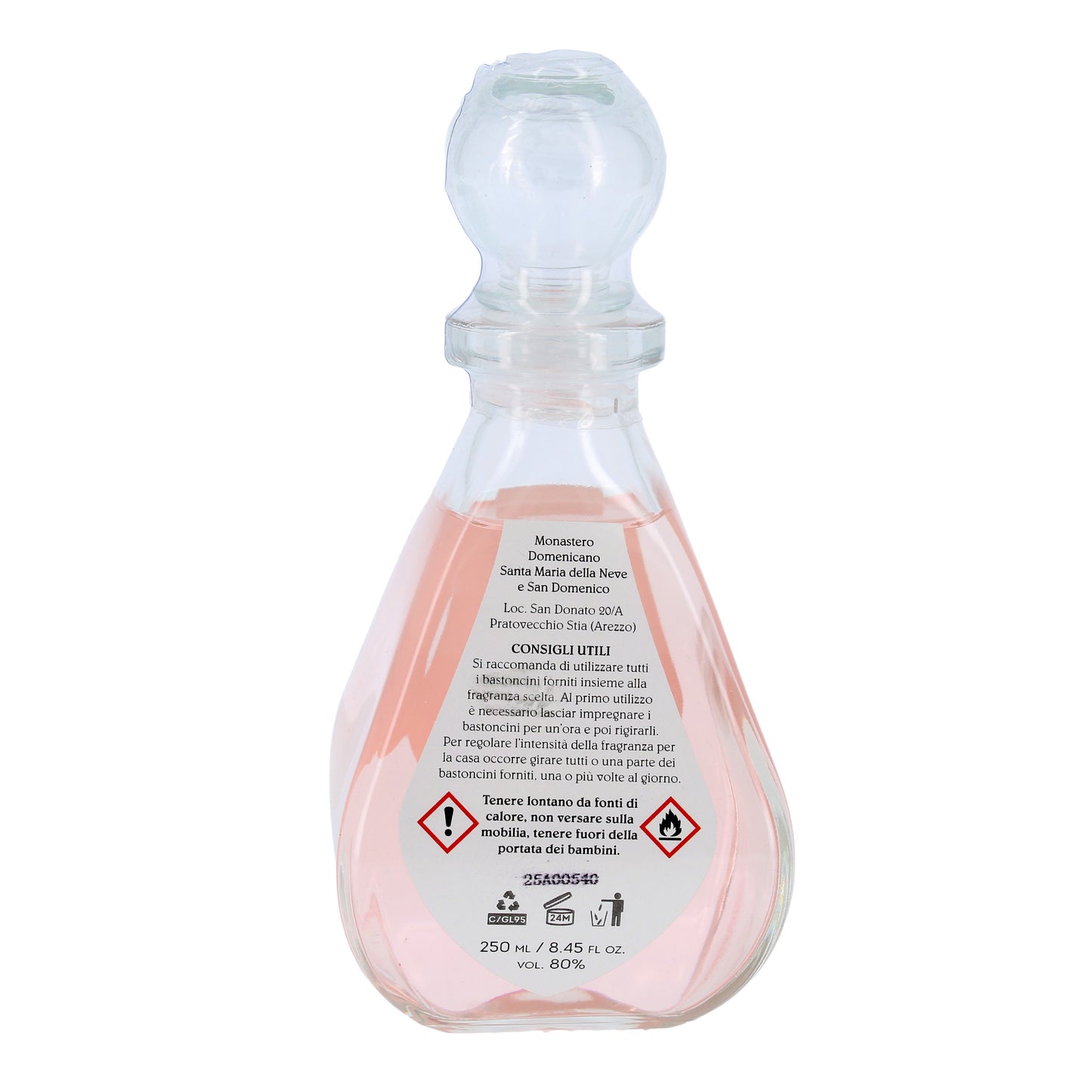 Diffusore per Ambienti, Rosa Toscana, con Bastoncini, Profumatore Casa. 250 ml