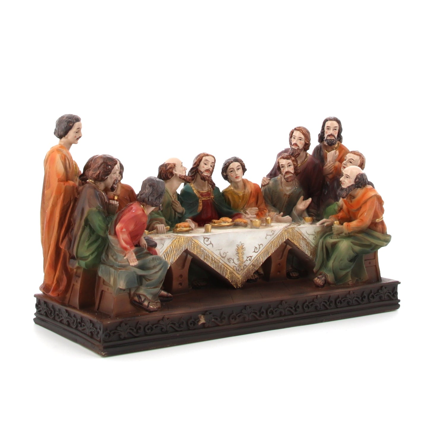 Statua Ultima cena, in resina colorata. Dimensioni 23x13 cm