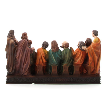 Statua Ultima cena, in resina colorata. Dimensioni 23x13 cm