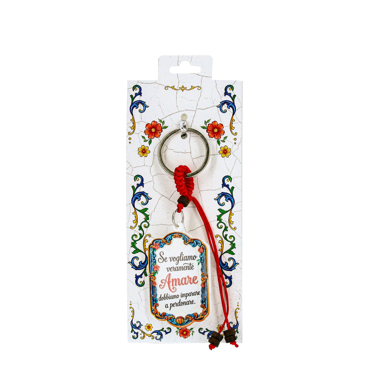 Keychain with phrase - If we truly want to Love, we must learn to forgive