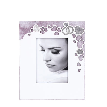 Cadre photo avec alliances en bois clair 13x18 cm